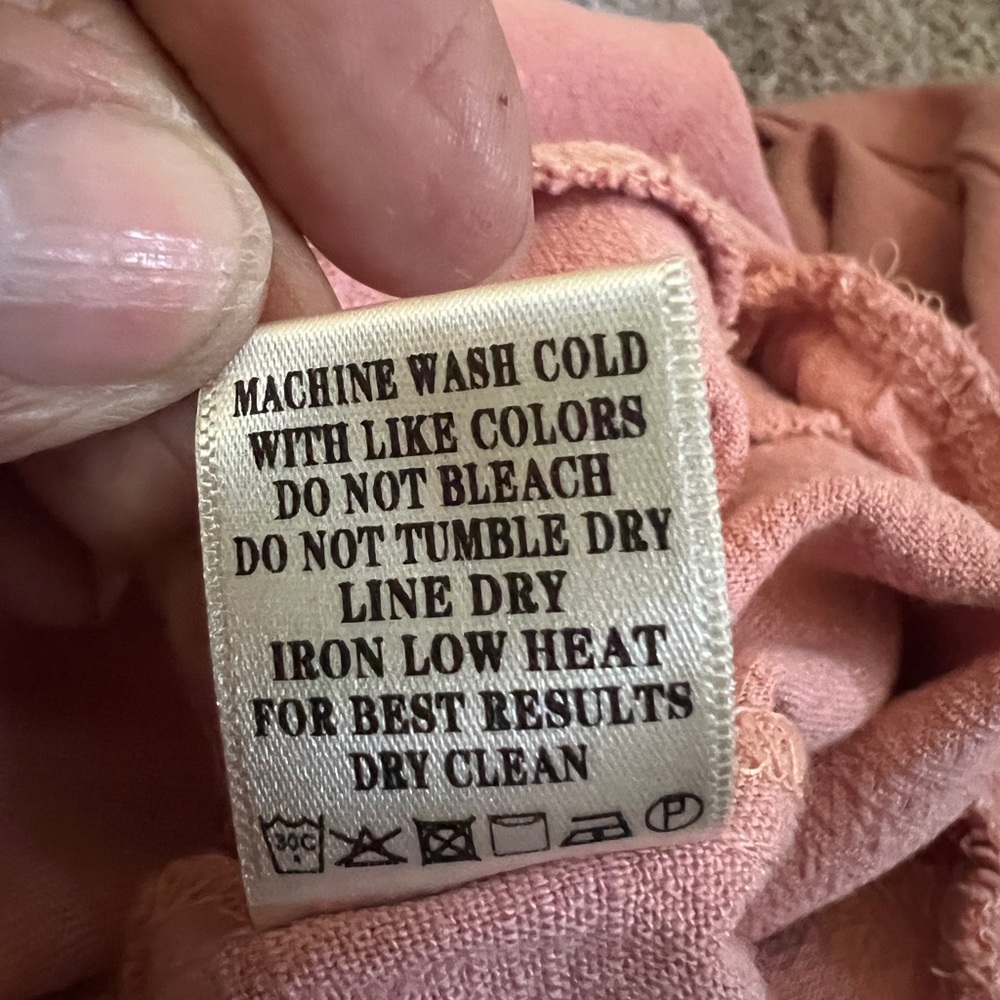 VERY J Pink Linen Blend Wide Leg Jumpsuit Smocked Back Boho Coastal Summer M - Picture 6 of 7